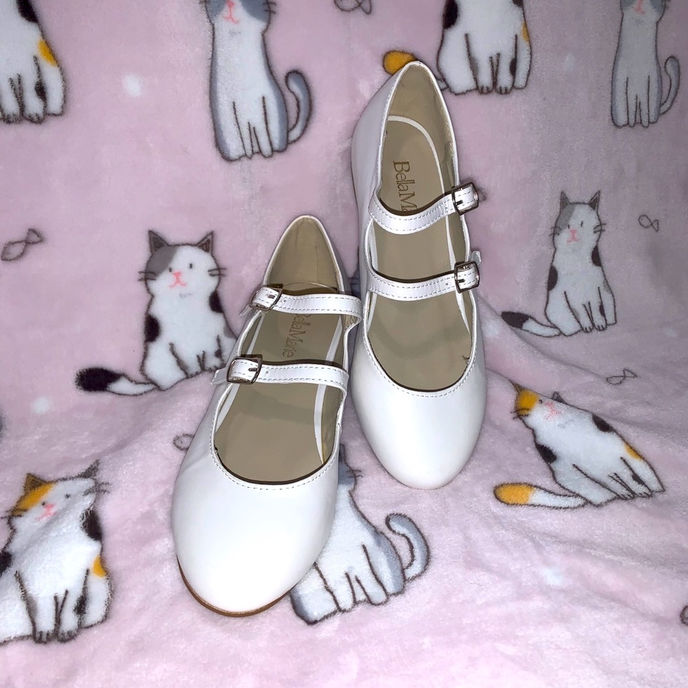 White Mary Jane flats